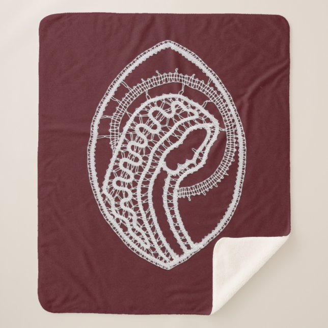 Couverture Sherpa Sainte Vierge Marie, dentelle (Devant)