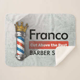 Couverture Sherpa Salon de coiffure Barber Hair Shop King Crown Barb