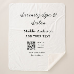 Couverture Sherpa Salon de spa de voyage scanner QR pour les service