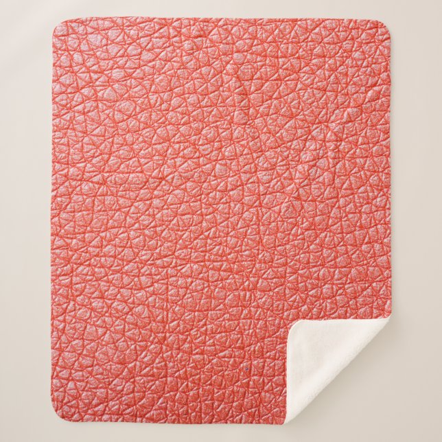 Couverture Sherpa Sample of orange leather upholstery textureabstrac (Devant)