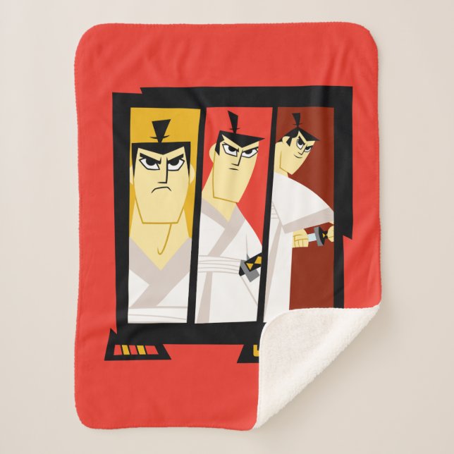 Couverture Sherpa Samurai Jack Caractère Tri-Panel Futuristic Frame (Devant)