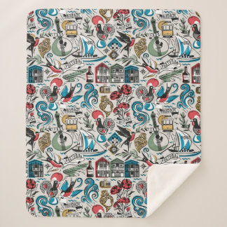 Couverture Sherpa Saudade // motifs populaires du Portugal