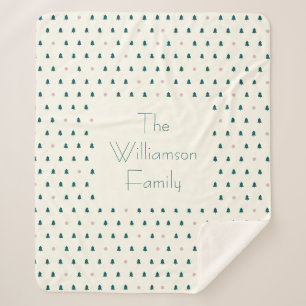 Couverture Sherpa Scandinave Arbres de Noël Motif Personnalisé