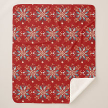 Scandinave Folk Snowflake Arrière - plan rouge
