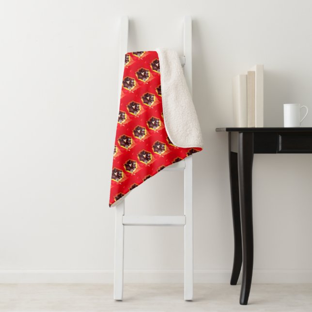 Couverture Sherpa Scarlet Red Tulip Blanche Sherpa (En situation)