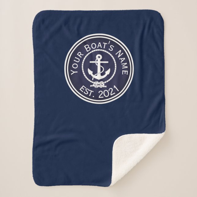 Couverture Sherpa Sceau nautique Ancre (Devant)