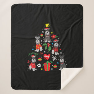 Couverture Sherpa Schnauzer Christmas Tree Ornement Funny Pet Dog
