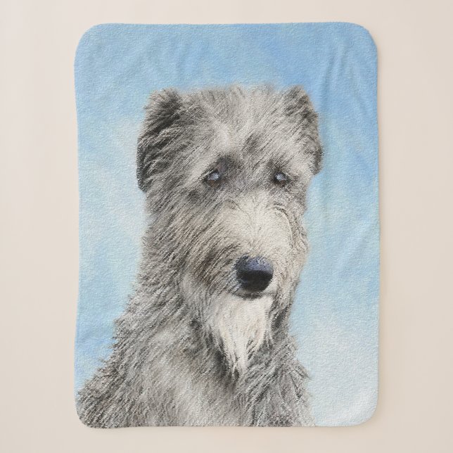 Couverture Sherpa Scottish Deerhound Peinture - Cute Original Chien  (Devant)