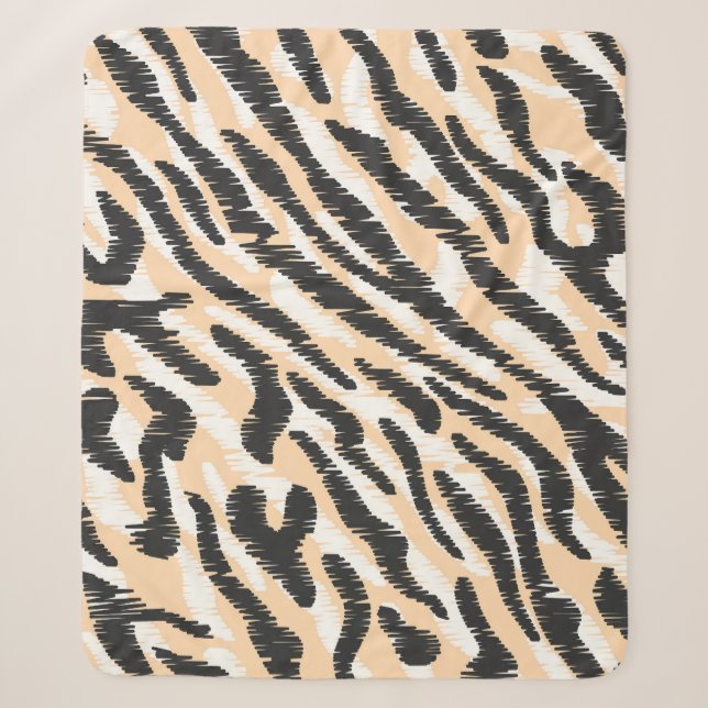 Couverture Sherpa Scribble Zebra Leopard : Fourrure Vintage (Devant)