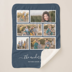 Couverture Sherpa Script de collage photo couleur six Arrière - pla