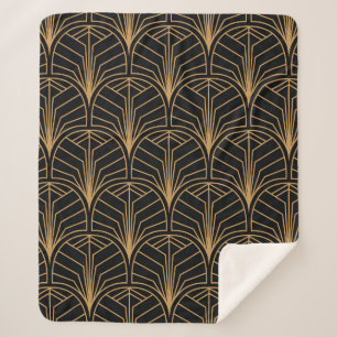 Couverture Sherpa Seamless Art Deco Pattern. Vintage minimalistic ba