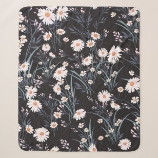 Couverture Sherpa Seamless spring floral pattern with daisies