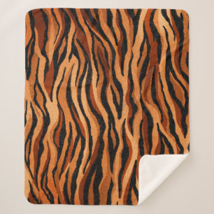 Couverture Sherpa seamless tiger skin pattern. hand drawn