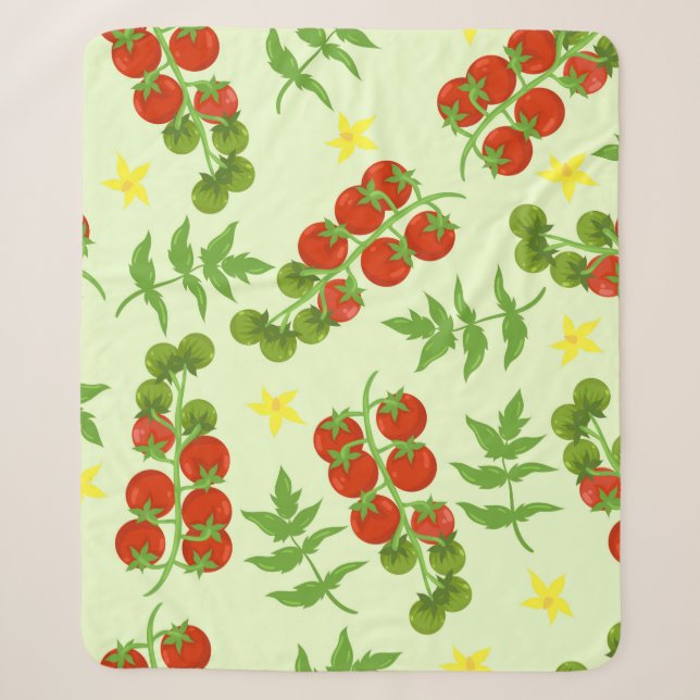 Couverture Sherpa Seamless tomato pattern. Vegetable print. Vintage  (Devant)