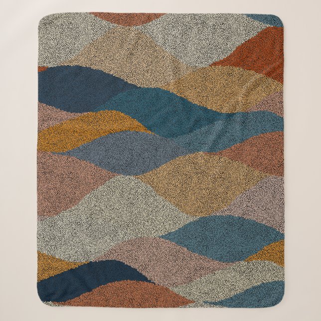 Couverture Sherpa Seamless wavy pattern. Complicated hand-drawn orna (Devant)