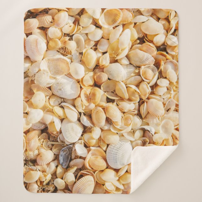 Couverture Sherpa Seashell texturé arrière - plan de plage d'été. (Devant)