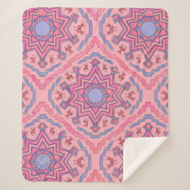 Couverture Sherpa Seelenkreis – Leuchtende Mandala Fleecedecke  (Devant)