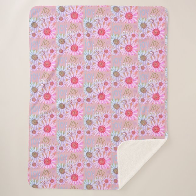 Couverture Sherpa Sentiments doux et chaleureux de joie et de margue (Devant)
