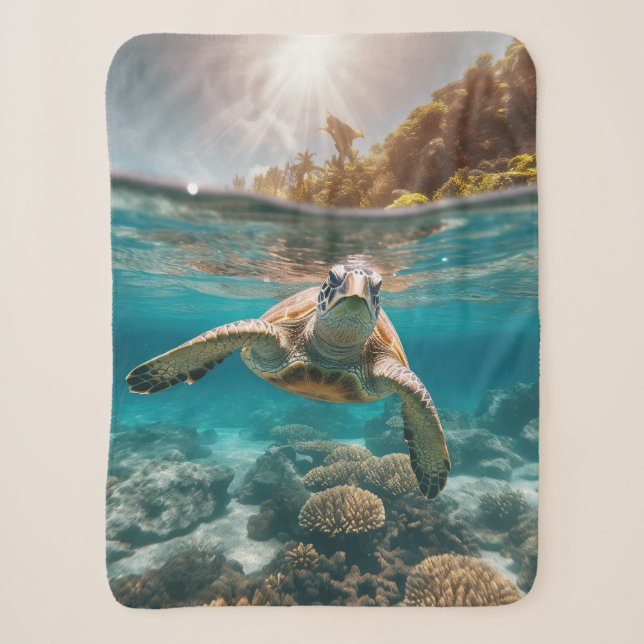 Couverture Sherpa Série de tortues de mer Sherpa Blanket (Devant)