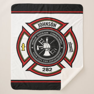 Couverture Sherpa Service d'incendie AJOUTER LE NOM Pompier Insigne
