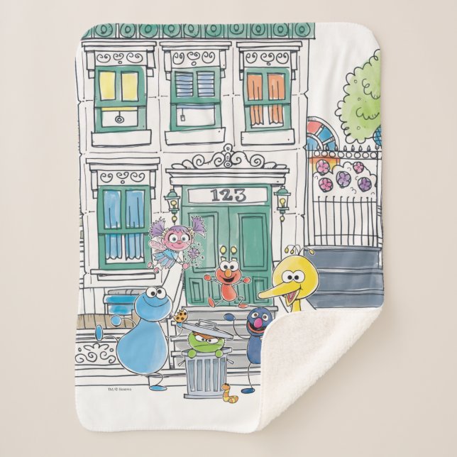 Couverture Sherpa Sesame Pals Doodley Graphisme (Devant)