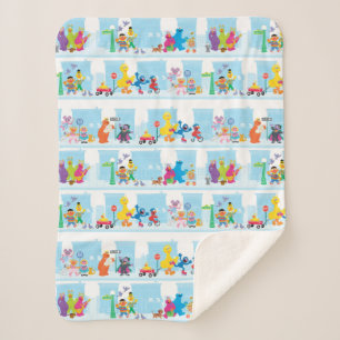 Couverture Sherpa Sesame Pals Marcher Le Long De Sesame Street Motif