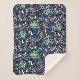 Couverture Sherpa Sésame Sésame   Count von Count Doodle Motif