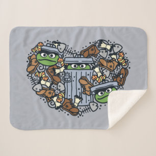 Couverture Sherpa Sésame Sésame   Oscar the Grouch Doodle Heart