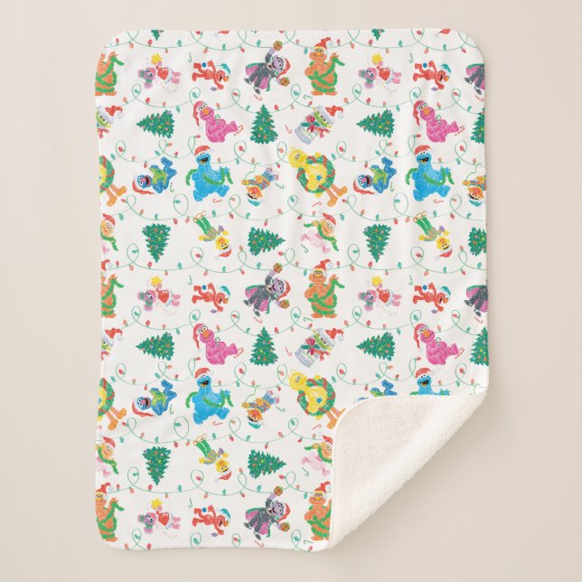 Couverture Sherpa Sesame Street Christmas Tree Motif (Devant)