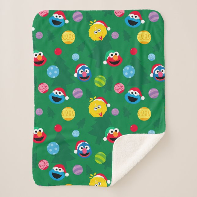 Couverture Sherpa Sesame Street Christmas Tree Motif (Devant)
