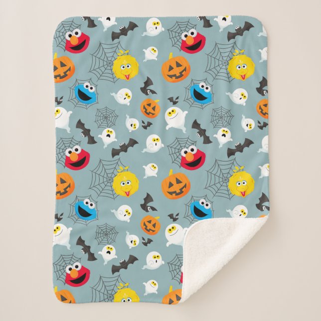 Couverture Sherpa Sesame Street Cute Motif Halloween (Devant)