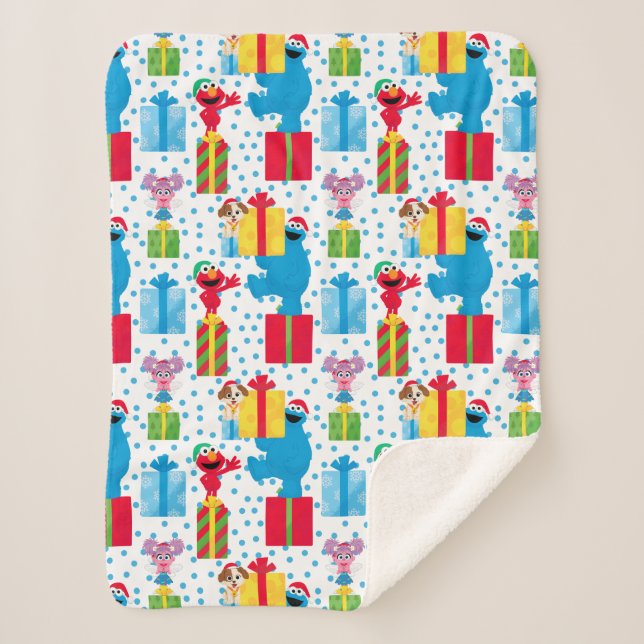 Couverture Sherpa Sesame Street Noël Présente Motif (Devant)