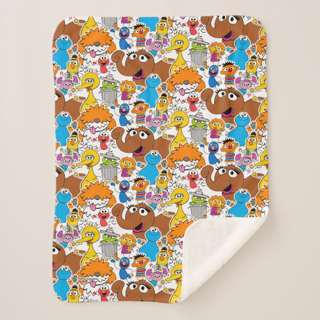 Couverture Sherpa Sesame Street Pals Doodley Motif (Devant)