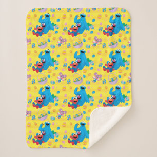 Couverture Sherpa Sesame Street Pâques Motif de panier
