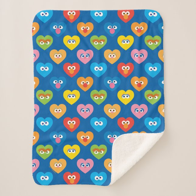 Couverture Sherpa Sesame Street Valentine Hearts Motif (Devant)