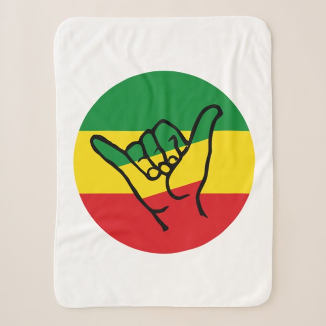 Couverture Sherpa Shaka Main Avec Couleurs Reggae (Devant)