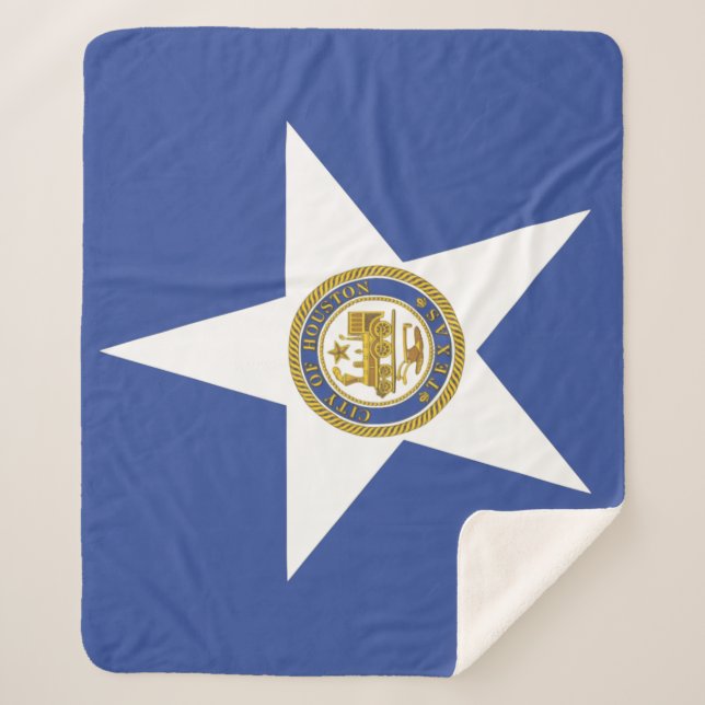 Couverture Sherpa Sherpa Blanket avec drapeau de Houston (Devant)