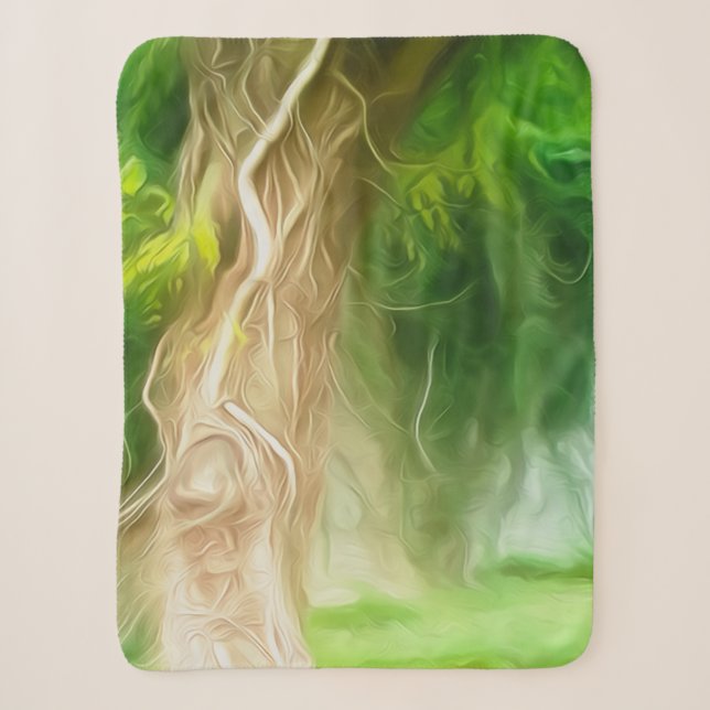 Couverture Sherpa Sherpa Blanket Dream Light Green Tree (Devant)