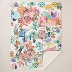 Couverture Sherpa Sherpa Blanket Faith Hope Love