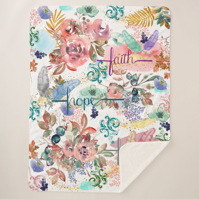 Couverture Sherpa Sherpa Blanket Faith Hope Love (Devant)
