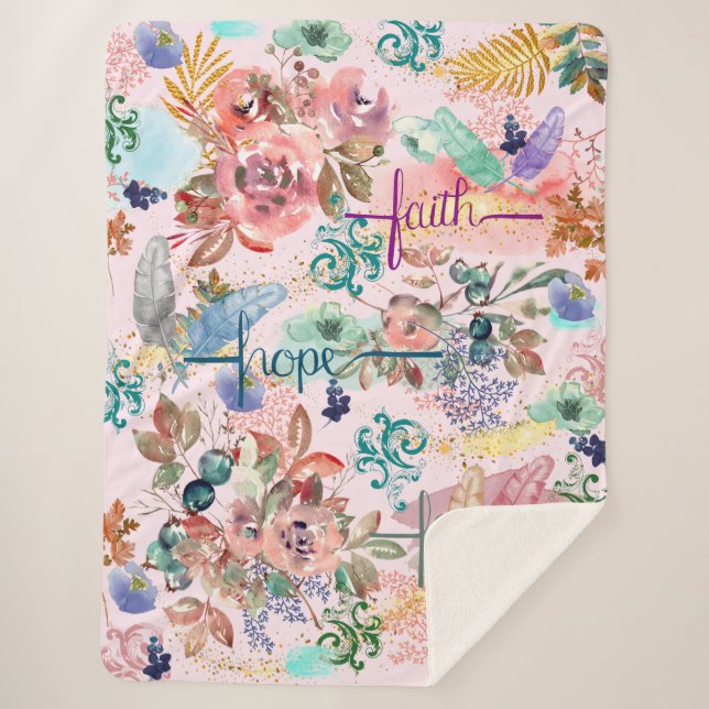 Couverture Sherpa Sherpa Blanket Faith Hope Love (Devant)