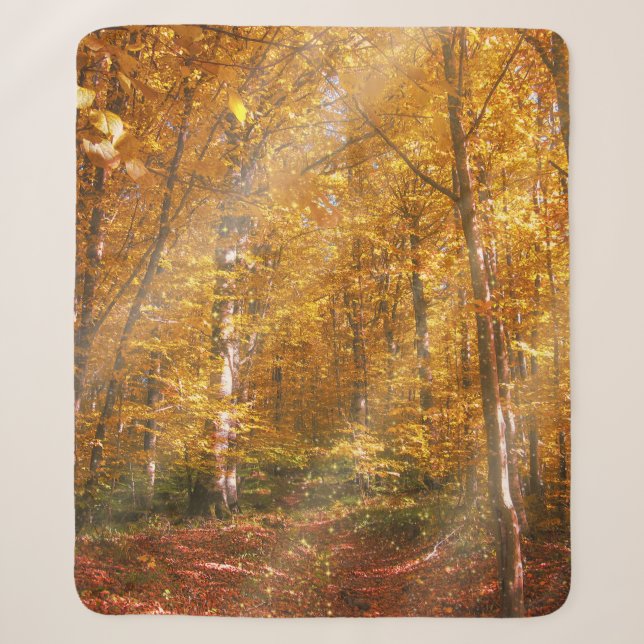 Couverture Sherpa Sherpa Blanket Forêt d'automne Gold Rays (Devant)