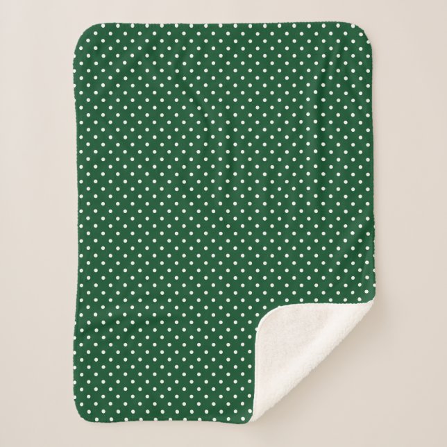 Couverture Sherpa Sherpa Blanket Pois verte (Devant)