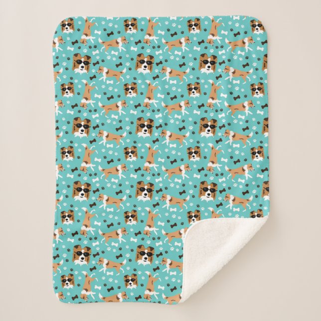 Couverture Sherpa Shetland Sheepdog Shelter Chien Motif Sherpa Blank (Devant)
