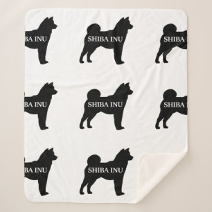 Couverture Sherpa Shiba Inu nom silo noir