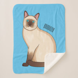 Couverture Sherpa Siamese cat cartoon
