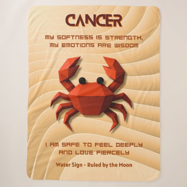 Couverture Sherpa Signe du zodiaque Cancer Design d'astrologie 3D mo (Devant)