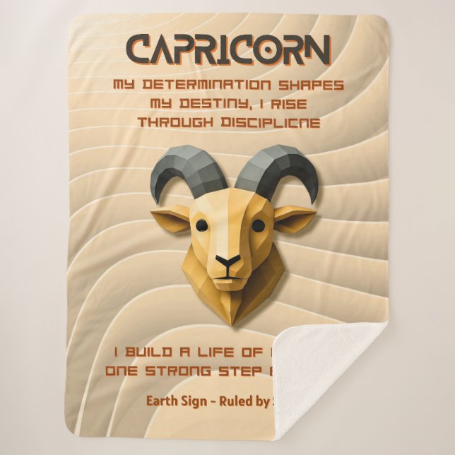 Couverture Sherpa Signe du zodiaque Capricorne Design d'astrologie m (Devant)