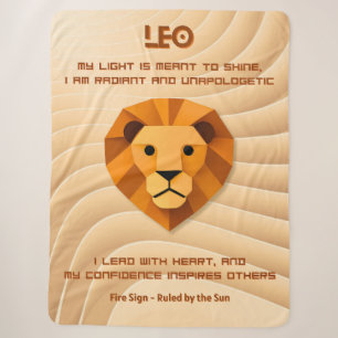 Couverture Sherpa Signe Zodiaque Lion Design Astrologie Moderne 3D