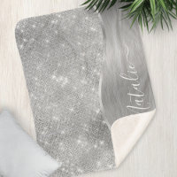 Silver Glitter Glam Bling Personalized